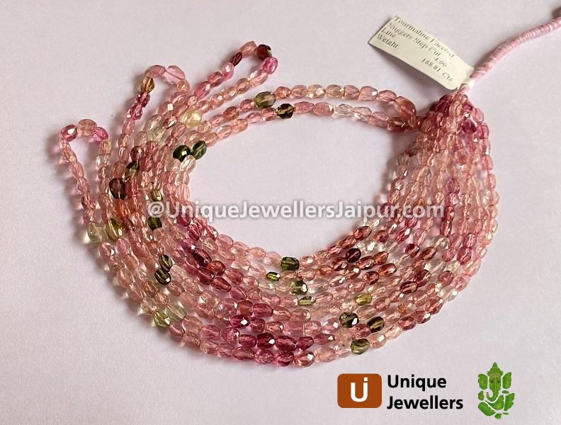 Tourmaline Faceted Oval Beads